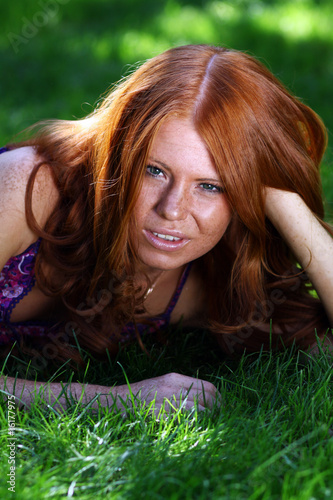 Photo: Portrait of the beautiful red-haired girl Portrait of the beautiful red-haired girl