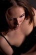 Photo: pretty young girl top view looking forward separated pretty young girl top view looking forward separated