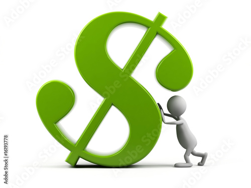 dollar sign cartoon. 3d cartoon man with dollar