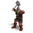 mighty fantasy dwarf with a hammer
