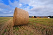 Bale of straw on farmland Bale of straw on farmland