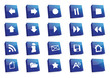 icons 3d square blue