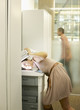 Businesswoman photocopying her head