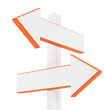Blank signpost on a white background. 3d image. Blank signpost on a white background. 3d image.
