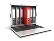 laptop and files