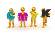 Men with CMYK letters Men with CMYK letters