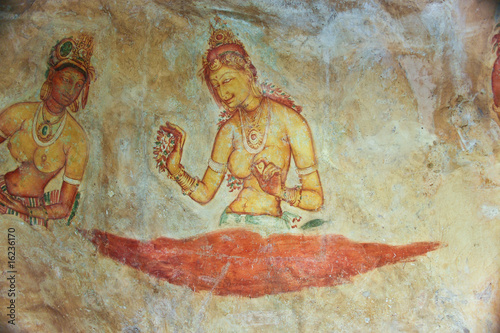 Foto: barbusige Wolkenmädchen in Sigiriya, dem Palast des Kashyapa barbusige Wolkenmädchen in Sigiriya, dem Palast des Kashyapa