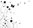 Abstract flower background with butterflies