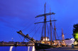 Tall ship in the harbor of Copenhagen Denmark Tall ship in the harbor of Copenhagen Denmark