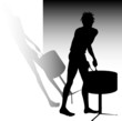 jamaican man play vector silhouettes