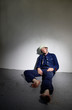 Photo: Exhausted retro fireman Exhausted retro fireman