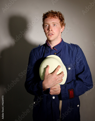 Photo: Exhausted retro fireman Exhausted retro fireman