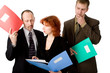Photo: closeup portrait of three business people closeup portrait of three business people