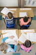 Students doing school work in classroom