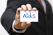 Foto: Karte oder Schild mit Aids Karte oder Schild mit Aids
