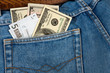Jeans with money. Jeans with money.