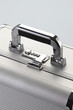 close up of Metal security briefcase in silver.