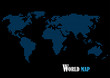 World Map Composed of Blue Squares