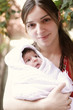 Mother holding little doughter