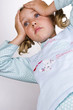 Astonished blond child.