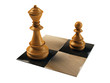 Chess figure pawn and queen isolated on white background