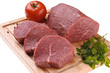 Fresh raw beef isolated on white background