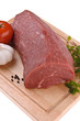 Fresh raw beef isolated on white background