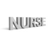 Illustration: side view of nurse word in gray color side view of nurse word in gray color