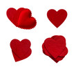 isolated paper love heart collection