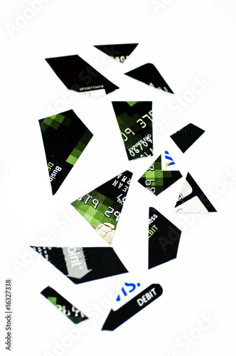 Photo: Plastic credit card in pieces Plastic credit card in pieces