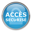 Bouton rond "ACCES SECURISE" (vecteur ; bleu)
