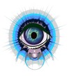 Vektor: Oeil bleu dans un cercle de lumière Oeil bleu dans un cercle de lumière