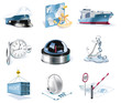 Vector marine transportation icon set