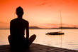 Sunset lake and yoga