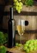 White wine and old barrel
