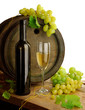 White wine and old barrel