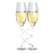 two twisted champagne glass