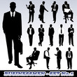 Highly Detailed Silhouette of Businessmen Highly Detailed Silhouette of Businessmen