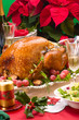 Christmas turkey on holiday table