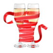champagne glass wrapped ribbon
