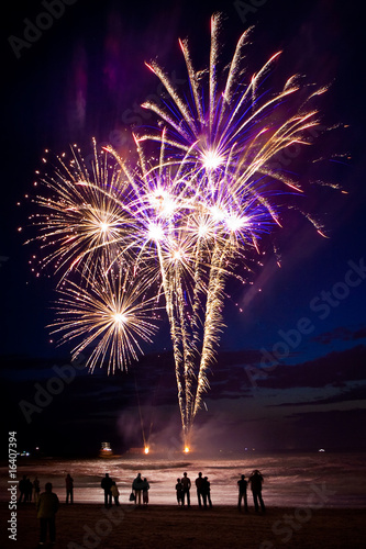 Photo : Fireworks on the beach Fireworks on the beach