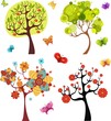 trees and butterflies