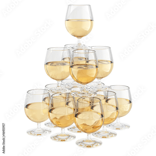 Illustration: champagne glass pyramid champagne glass pyramid