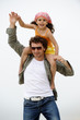 Young father and kid outdoors