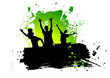 Happy people having fun abstract background