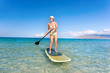 woman paddle board