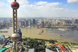 China Shanghai the pearl tower and Puxi skyline