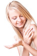 beautiful woman with cream