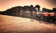 Xi'an / China  - Town wall with bicycles