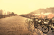 Xi'an / China  - Town wall with bicycles
